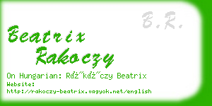 beatrix rakoczy business card
